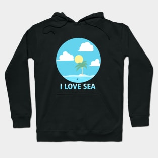 beach sea scene cartoon Hoodie